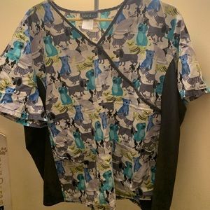 Cherokee Plus Size Animal Scrub Top